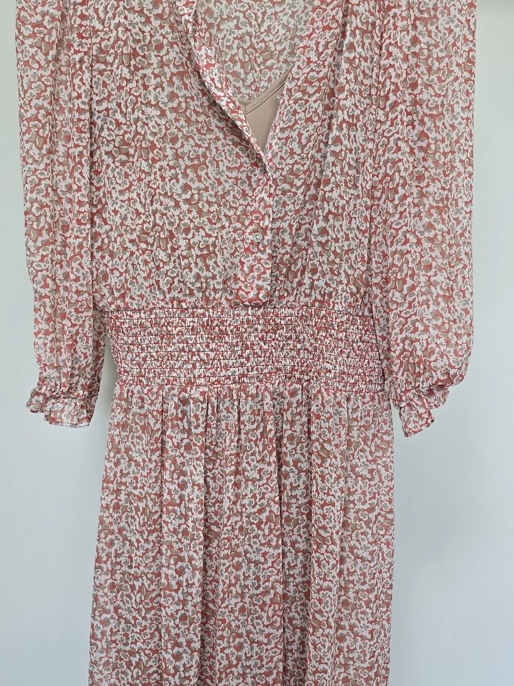 Tommy Hilfiger Coral and White Floral Midi Dress